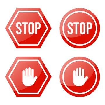 Red stop vector icons Stock Illustration