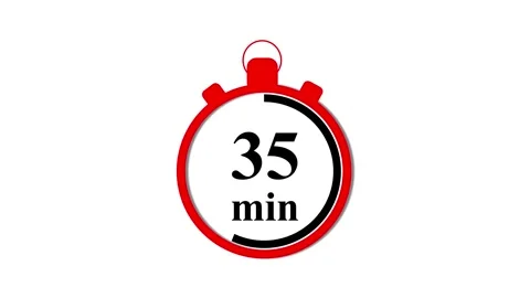 Red stopwatch animation counting down 35 minutes for time management and pr.. 스톡 동영상 332965280