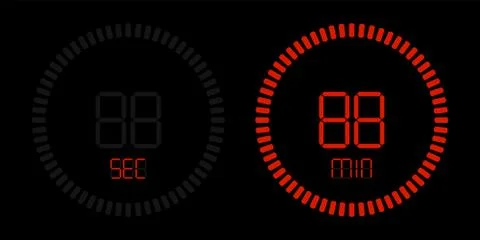 Red stopwatch countdown digital timer 스톡 일러스트