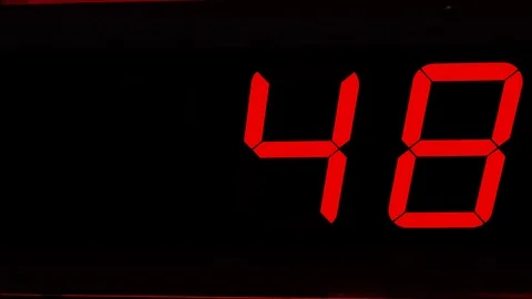 Red stopwatch digital timer counting to fifteen Stock Footage 105986479