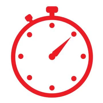 Red stopwatch icon on white background. stopwatch clock symbol. timer sign. イラスト素材