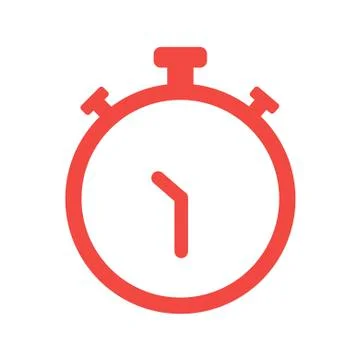 Red stopwatch icon on white background. Vector illustration in trendy flat style Stock Illustration