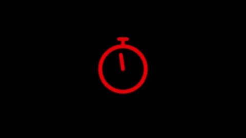 Red Stopwatch Timer Icon on Black Stock Footage 333154167