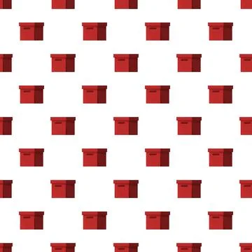 Red storage boxes seamless pattern background Stock Illustration