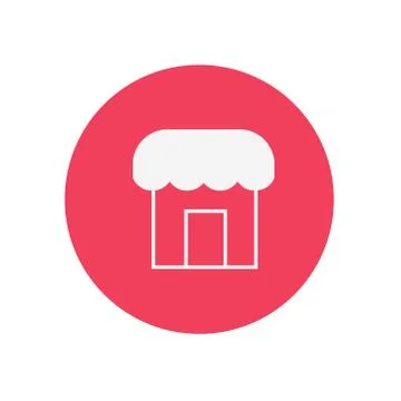 Red store vector icon Stock Illustration