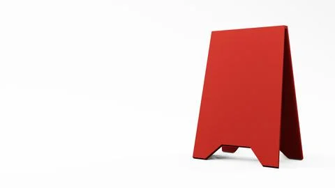 Red storefront sign on white background , 3D rendering Stock Photos