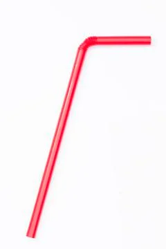 Red straw isolated on white background Stock Photos