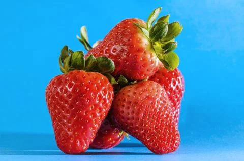 Red strawberries in a macro view 写真素材