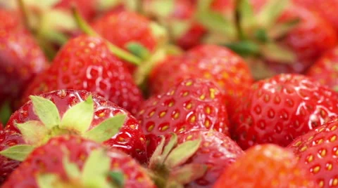 Red Strawberries Rotate. Stock Footage 63986011