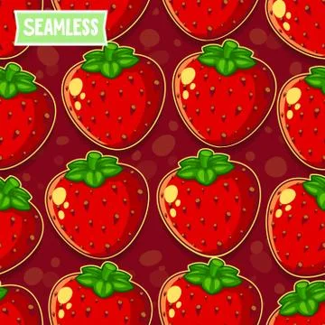 Red strawberries. Seamless pattern Stock Illustration