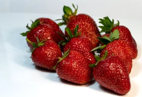Red strawberries on the table Stock Photos