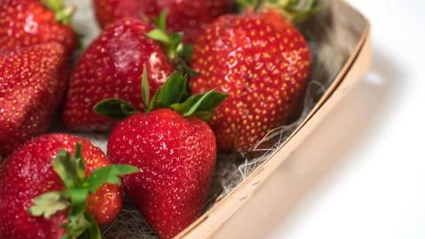 Red strawberries on the table Stock Photos