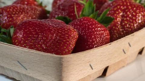 Red strawberries on the table Stock Photos