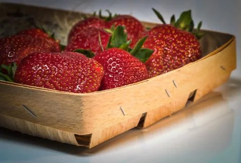 Red strawberries on the table Stock Photos