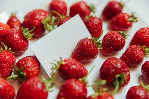 Red strawberries on a white background Stock Photos
