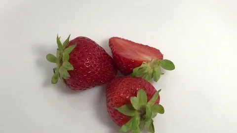 Red strawberry, berry fruit, sweet ripe, healthy. Fresh, ripe, juicy Stock Footage 80687741