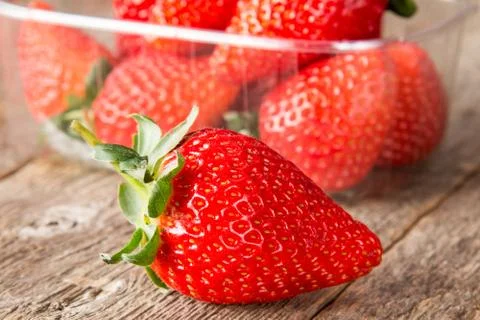 Red strawberry close-up Stock Photos