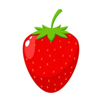The Red Strawberry Fruit on the white background Stock Illustration