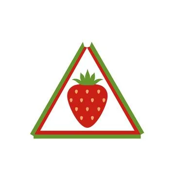 Red Strawberry Logo Design. Creative Strawberry Icon made of dots. Stock Illustration