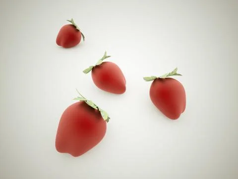 Red strawberry rendered Stock Illustration