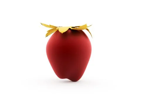 Red strawberry rendered isolated Stock Illustration