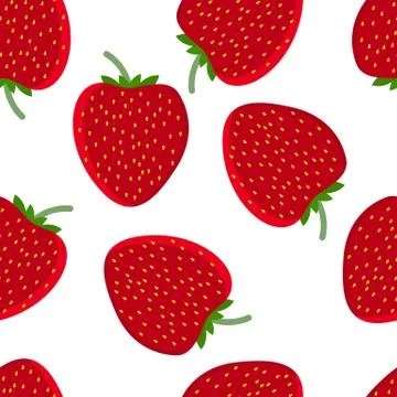 Red Strawberry seamless pattern. Good for textile, wrapping, wallpapers, etc. Stock Illustration