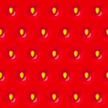 Red strawberry seamless texture pattern with seed Stock Illustration