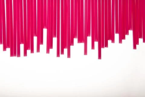 Red straws pattern isolated on white background Stock Photos