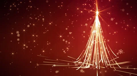 Red Streaks Christmas Tree Stock Footage 44747847