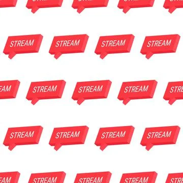 Red stream. Isometric 3d vector button. Internet symbol online broadcasting i 스톡 일러스트