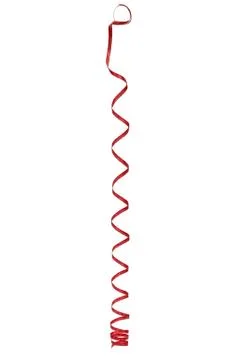 Red streamer, isolated on a white background Stock-Fotos