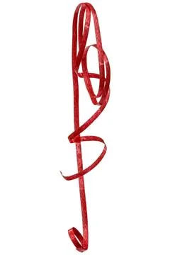 Red streamer, isolated on a white background sheep outside in the country ... Stock Photos