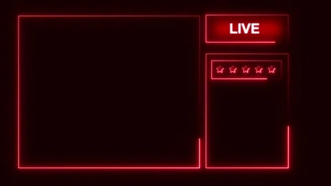 A red streaming overlay frame pulses with bright star rating graphics. This.. Stock Footage 341128478