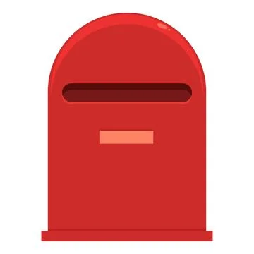 Red street box icon cartoon vector. Postal cargo Illustration