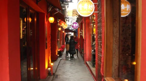 Red street Stock Footage 31991567