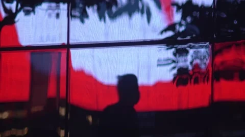 Red street mirror 스톡 동영상 192920929