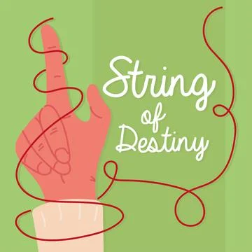 Red string of destiny card Stock Illustration