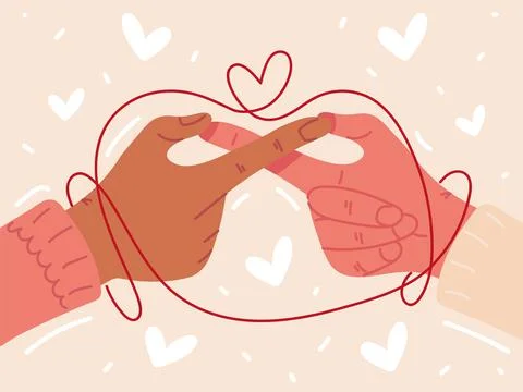 Red string of destiny Stock Illustration