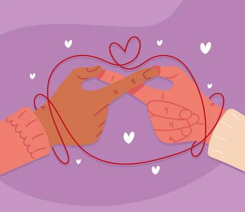 Red string of destiny Stock Illustration