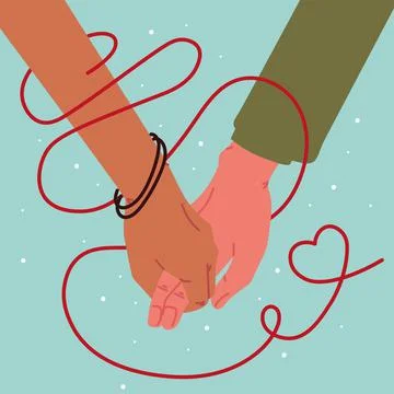 Red string of destiny Stock Illustration