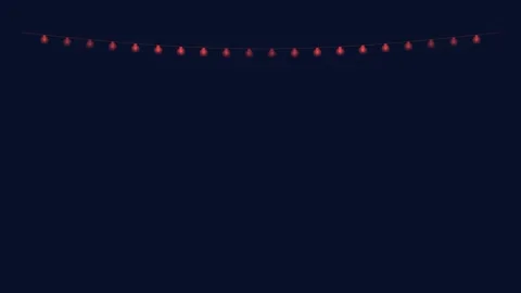 Red string of lights for christmas lights visuals. Professional holiday motion 스톡 동영상 342624701