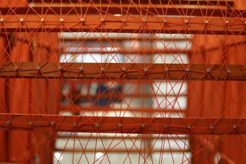 Red string networking Stock Photos