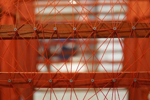 Red string networking Stock Photos