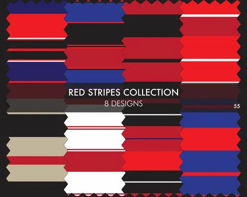 Red Stripe Seamless Pattern Collection Stock Illustration