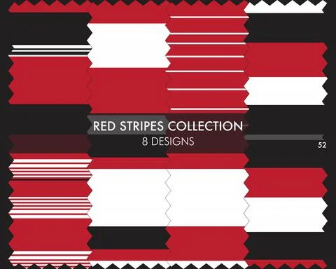 Red Stripe Seamless Pattern Collection Illustrazione stock