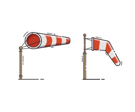Red Stripe Windsock Vector Illustration Illustrazione stock