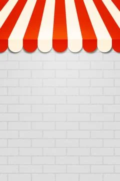 Red striped awning backdrop Stock Illustration