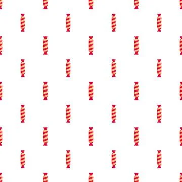 Red striped candy seamless pattern on white background Stockillustratie