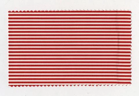 Red Striped fabric sample Red Striped fabric sample swatch with zigzag bor... Stock Photos