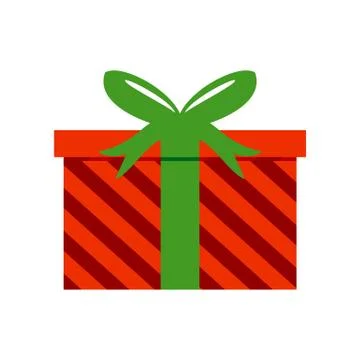 Red Striped Gift Box Vector Illustration Stock Illustration